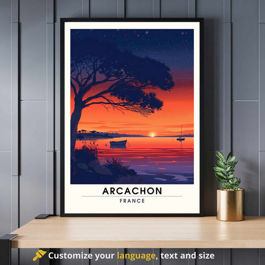 Impression Arcachon | Affiche Arcachon, France | bassin d'Arcachon au coucher de soleil