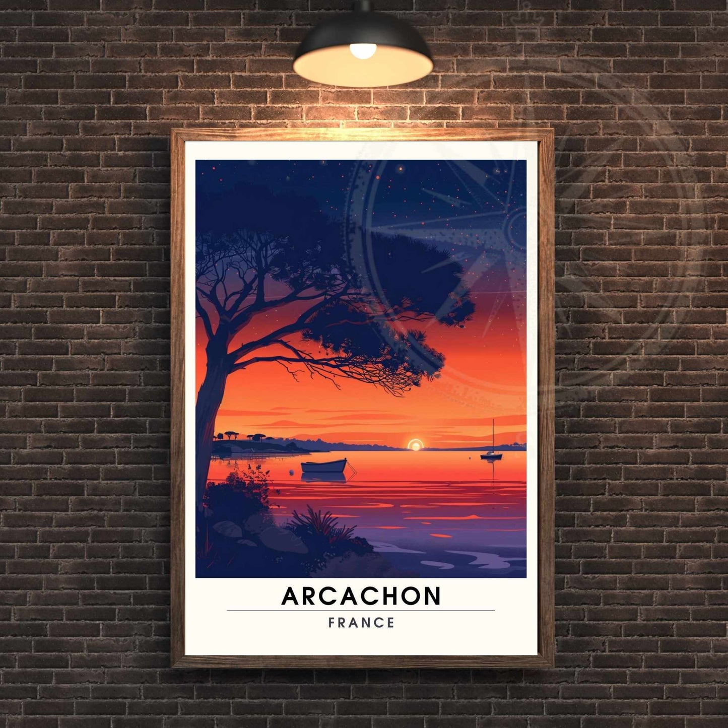 Impression Arcachon | Affiche Arcachon, France | bassin d'Arcachon au coucher de soleil