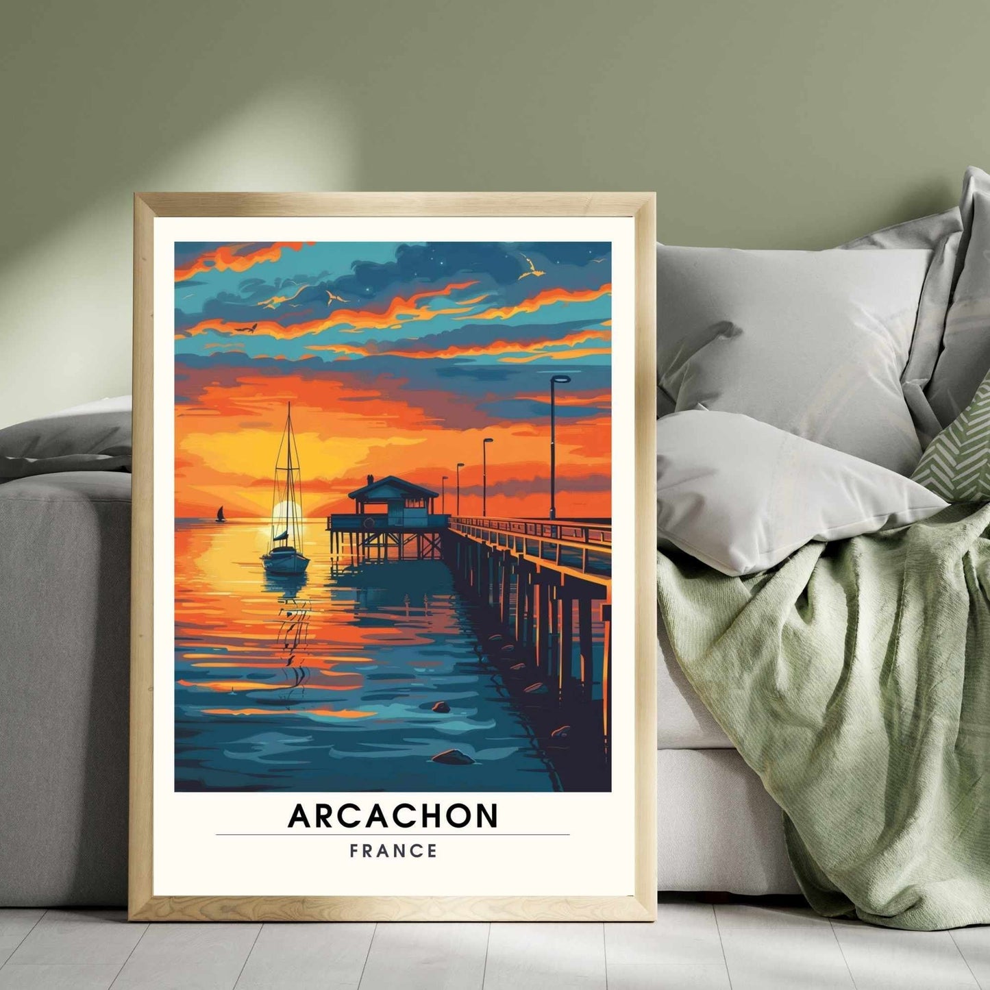 Impression Arcachon | Affiche Arcachon, France | bassin d'Arcachon au coucher de soleil