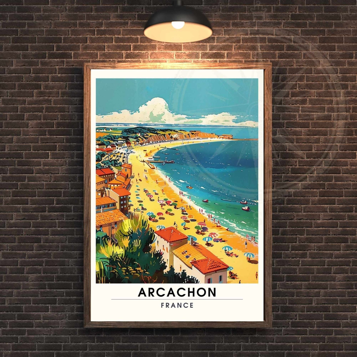 Impression Arcachon | Affiche Arcachon, France | Plage d'Arcachon - Vintage