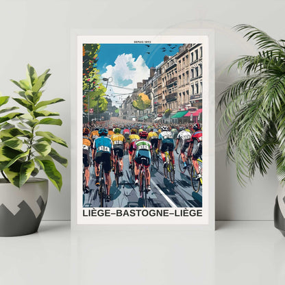 Impression Liège–Bastogne–Liège | Affiche cyclisme Liège–Bastogne–Liège - Départ de course