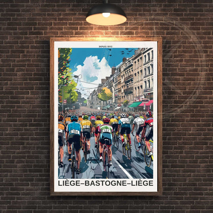 Impression Liège–Bastogne–Liège | Affiche cyclisme Liège–Bastogne–Liège - Départ de course