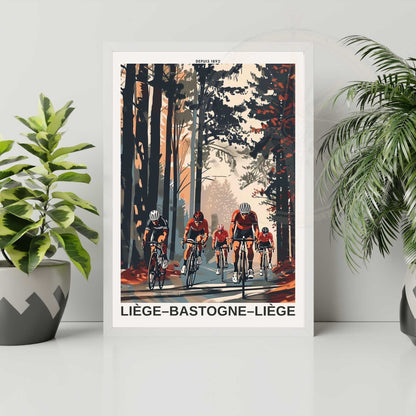 Impression Liège–Bastogne–Liège | Affiche cyclisme Liège–Bastogne–Liège - Dans les Ardennes