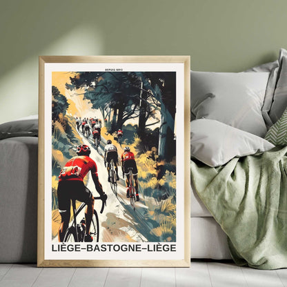 Impression Liège–Bastogne–Liège | Affiche cyclisme Liège–Bastogne–Liège - Dans les Ardennes