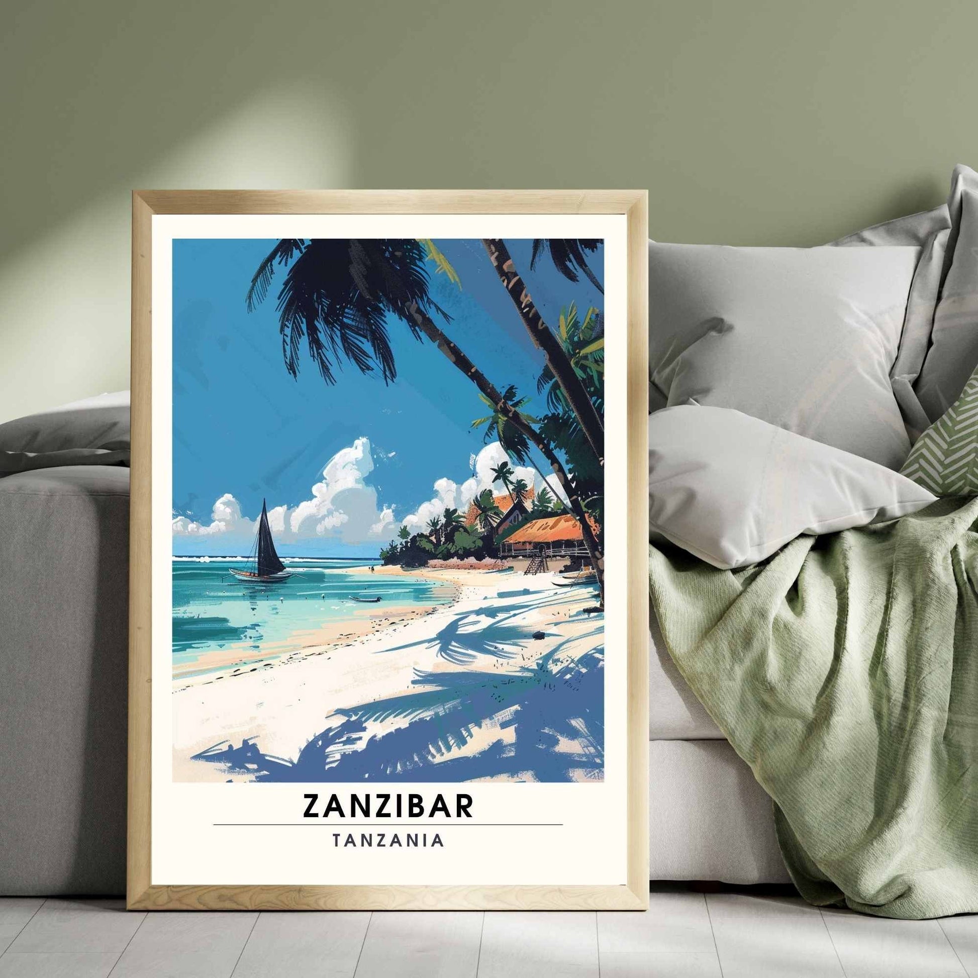 Impression Zanzibar - impression de voyage Zanzibar, Tanzanie - affiche plage