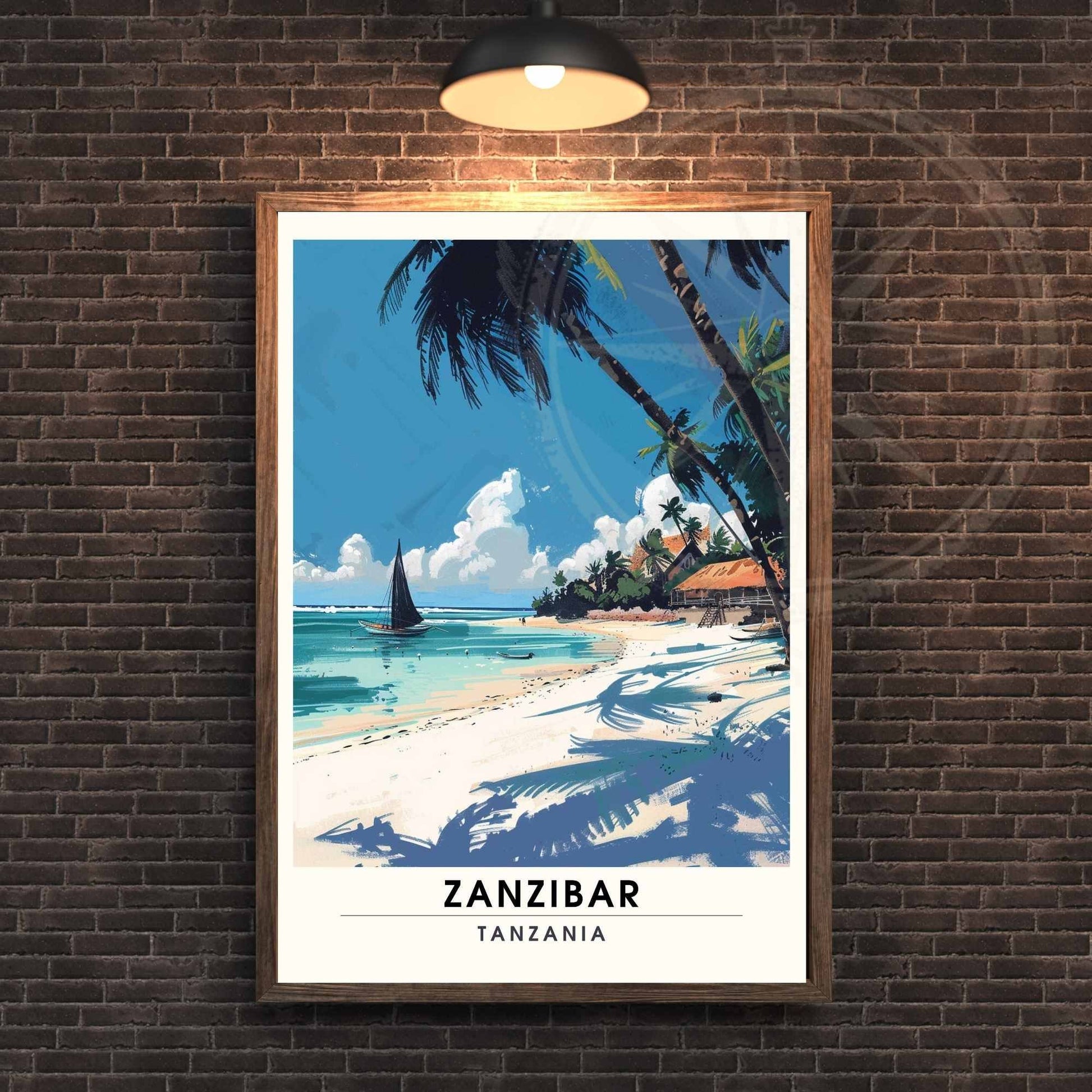 Impression Zanzibar - impression de voyage Zanzibar, Tanzanie - affiche plage