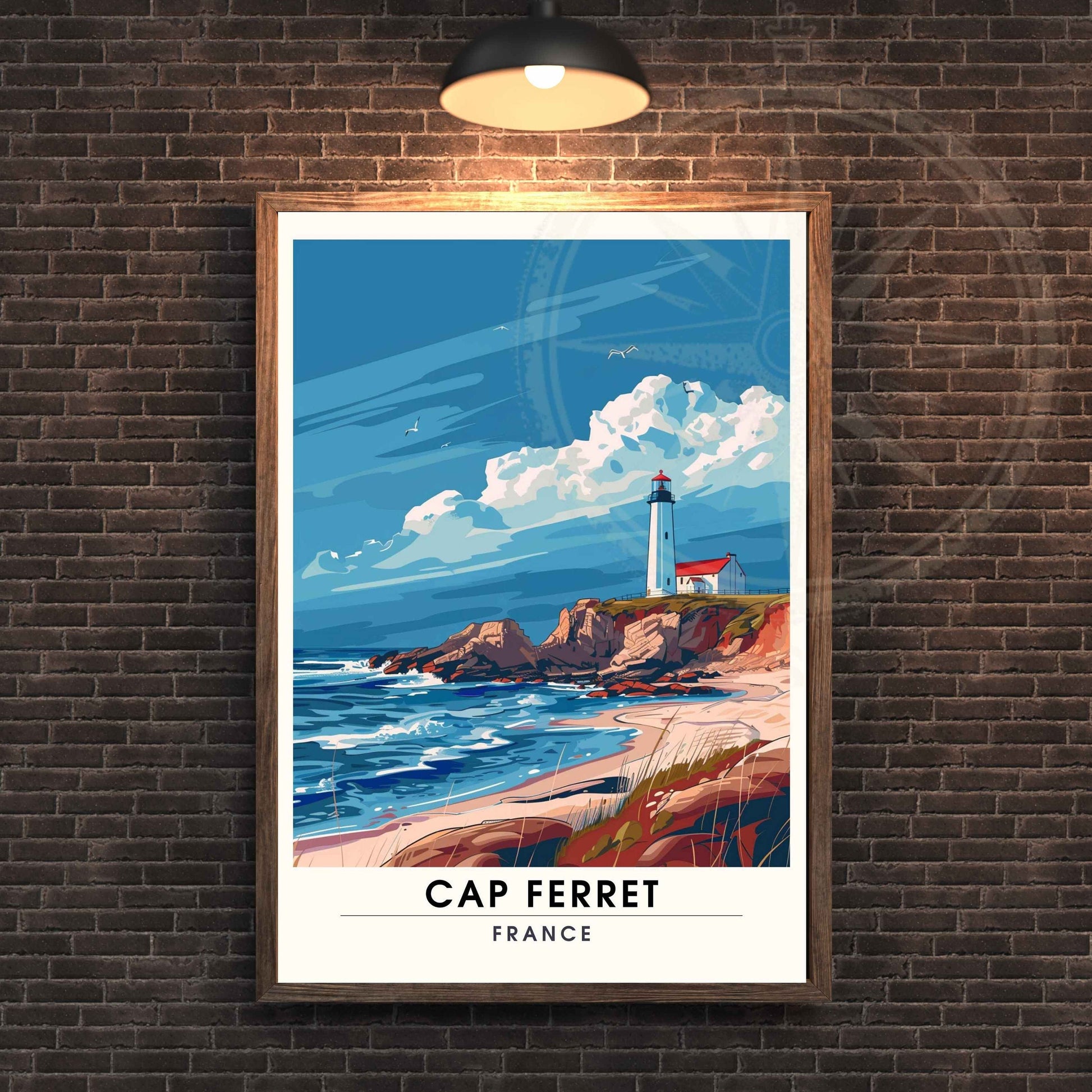 Impression Cap Ferret | Affiche de Voyage Cap Ferret | Affiche phare de Cap Ferret