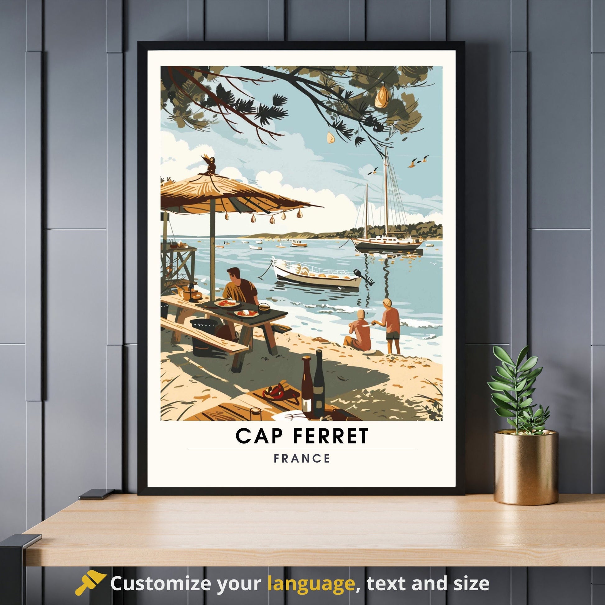 Impression Cap Ferret | Affiche de Voyage Cap Ferret | Affiche Cabanes du Cap Ferret