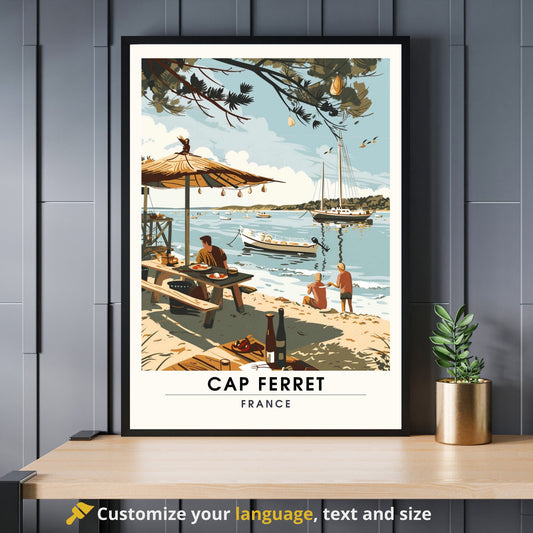 Impression Cap Ferret | Affiche de Voyage Cap Ferret | Affiche Cabanes du Cap Ferret