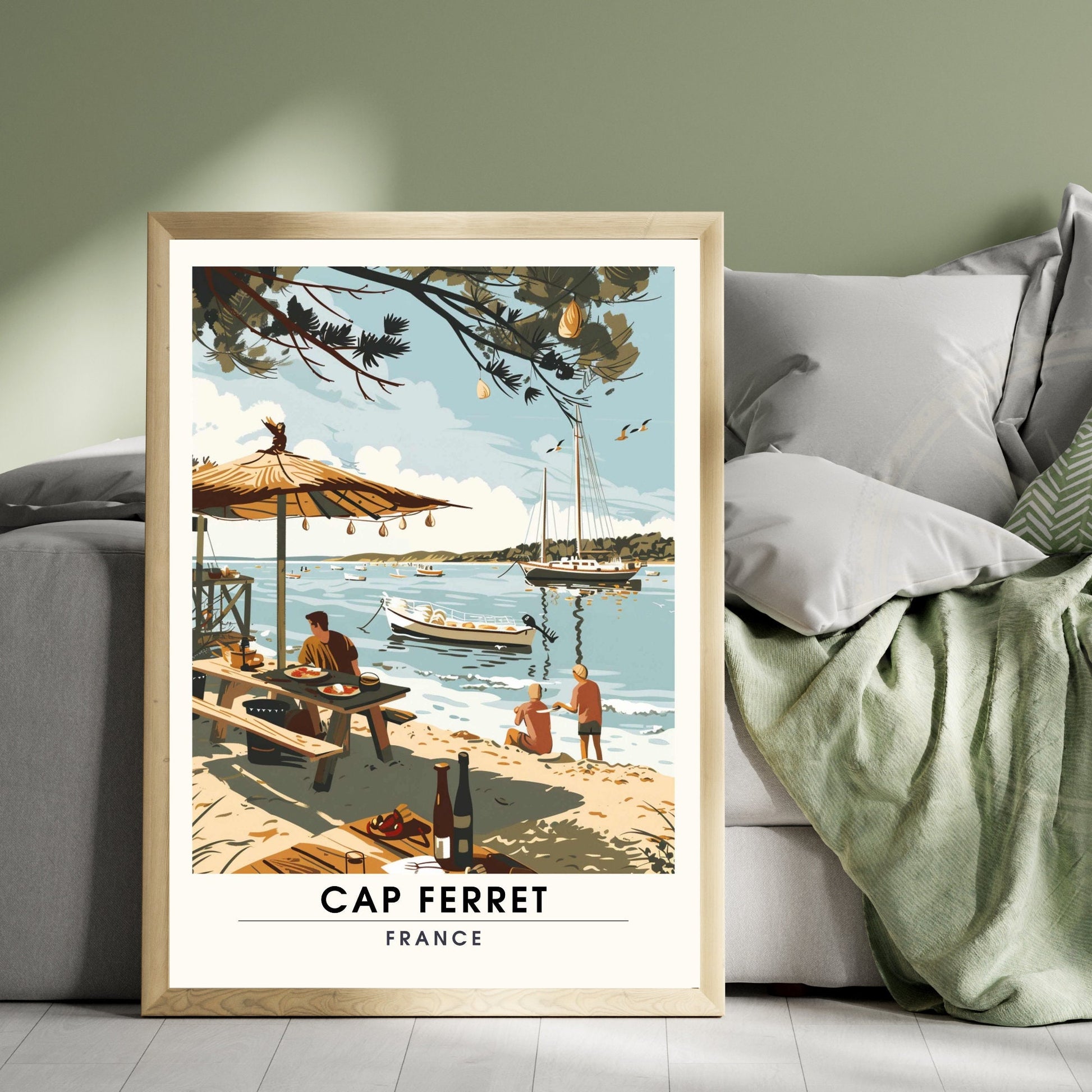 Impression Cap Ferret | Affiche de Voyage Cap Ferret | Affiche Cabanes du Cap Ferret