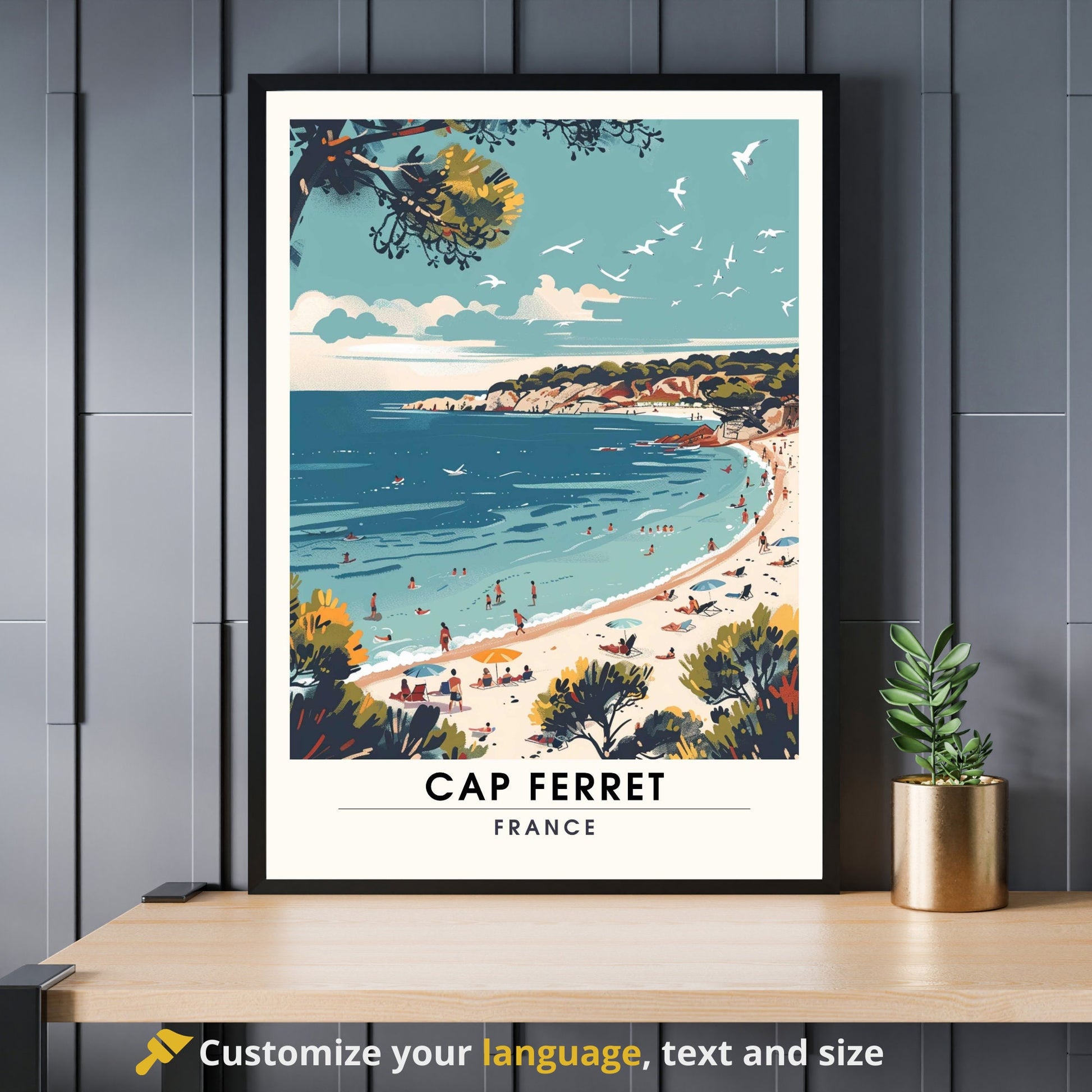 Impression Cap Ferret | Affiche de Voyage Cap Ferret | Plage de Cap Ferret