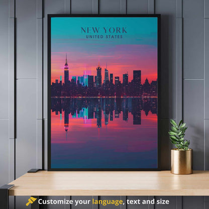 Impression New York | Affiche de Voyage New York | affiche New York City - La nuit