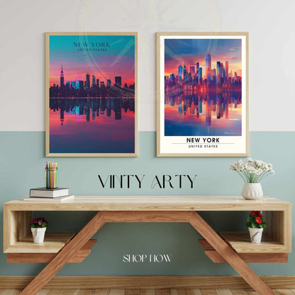 Impression New York | Affiche de Voyage New York | affiche New York City - La nuit