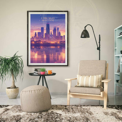 Impression Chicago | Affiche de Voyage Chicago