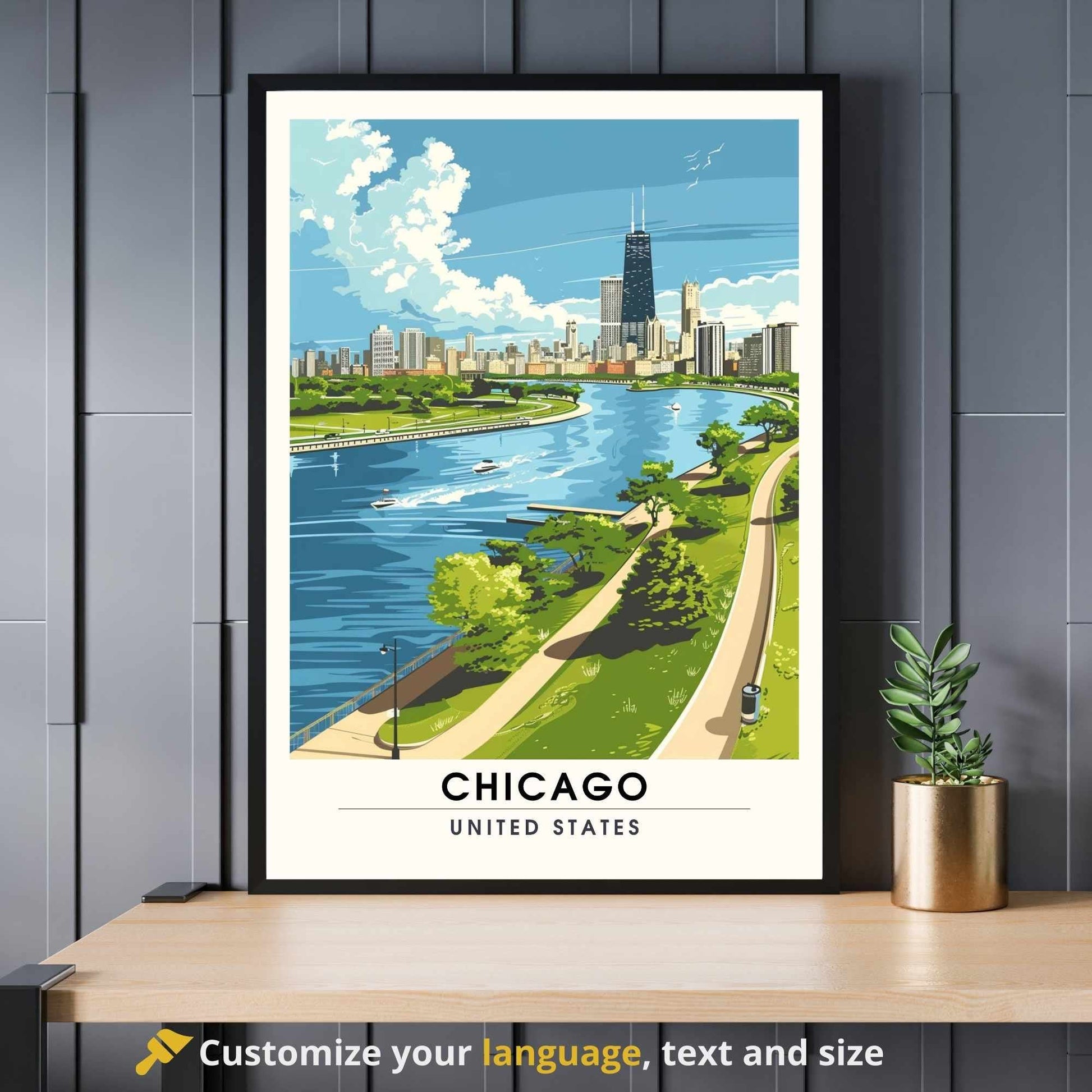 Impression Chicago | Affiche de Voyage Chicago - Grant Park