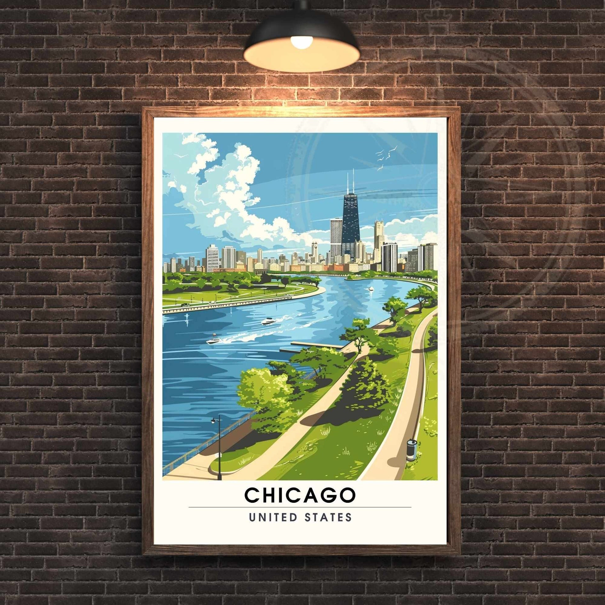 Impression Chicago | Affiche de Voyage Chicago - Grant Park