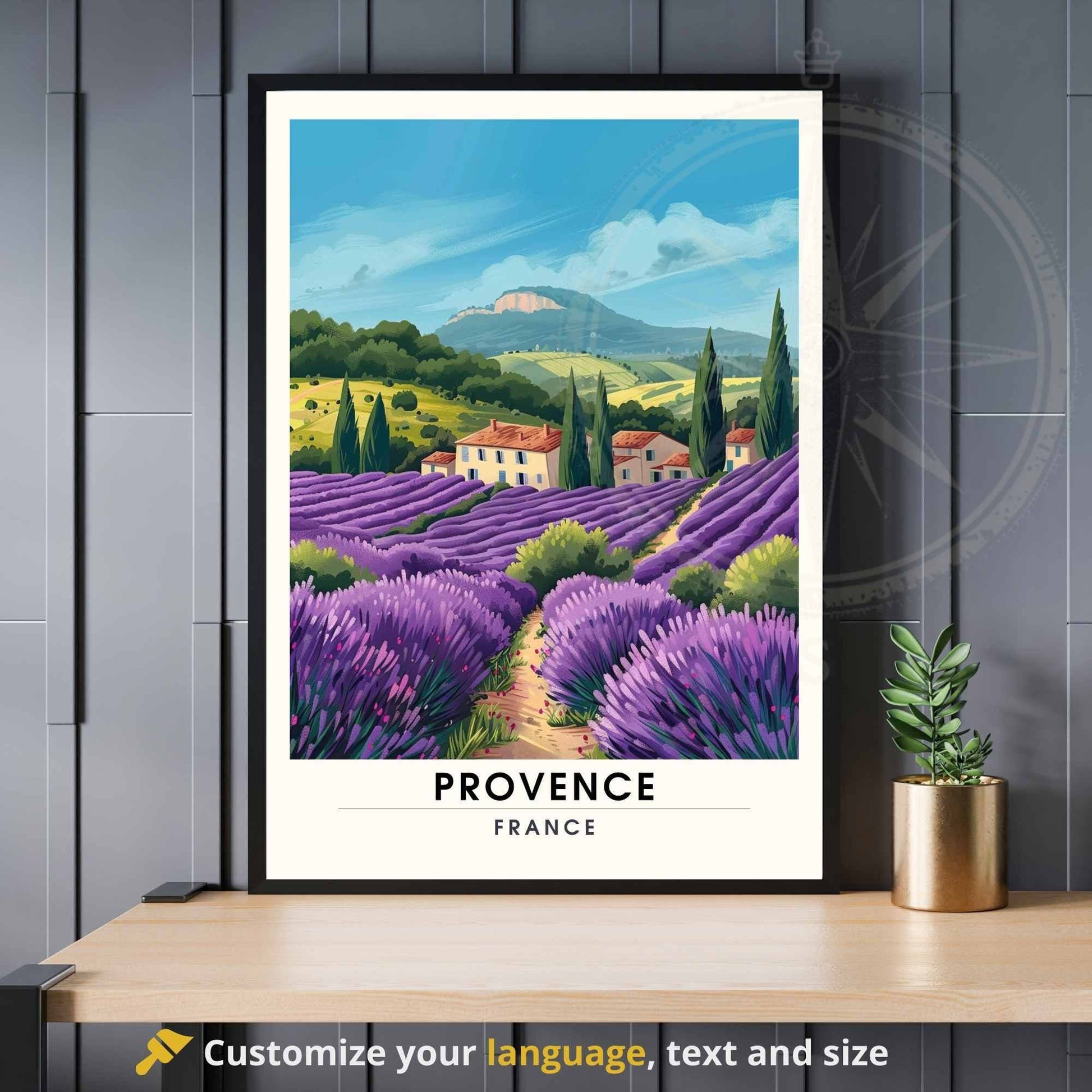 Affiche Provence, France | champs de lavande - Téléchargement numérique