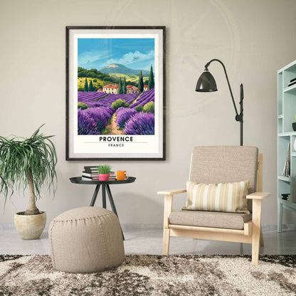 Affiche Provence, France | champs de lavande - Téléchargement numérique