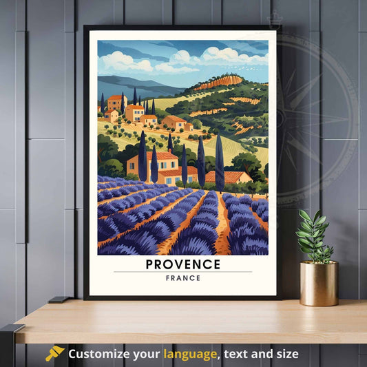 Affiche Provence - impression de voyage Provence, France - Affiche de vacance France