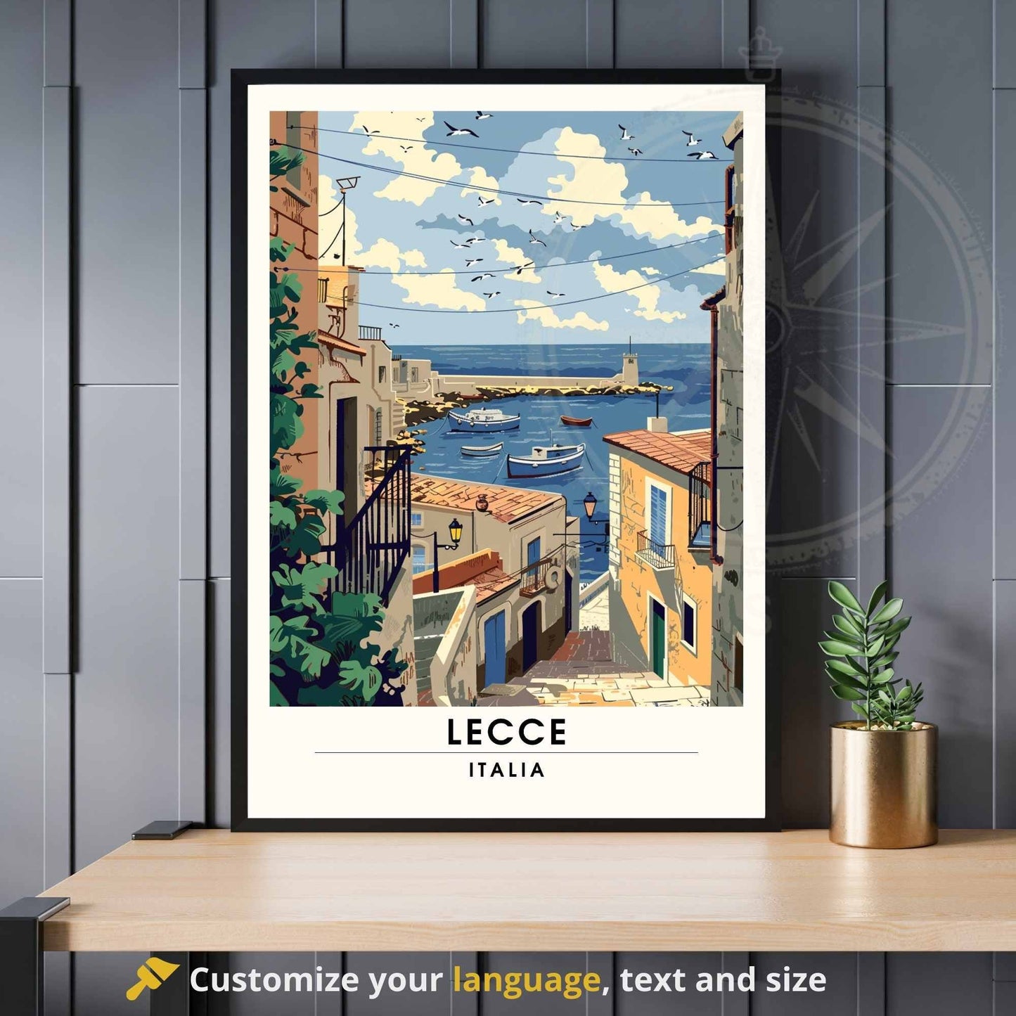 Affiche Lecce - impression de voyage Lecce, Italie - Lecce vue sur mer