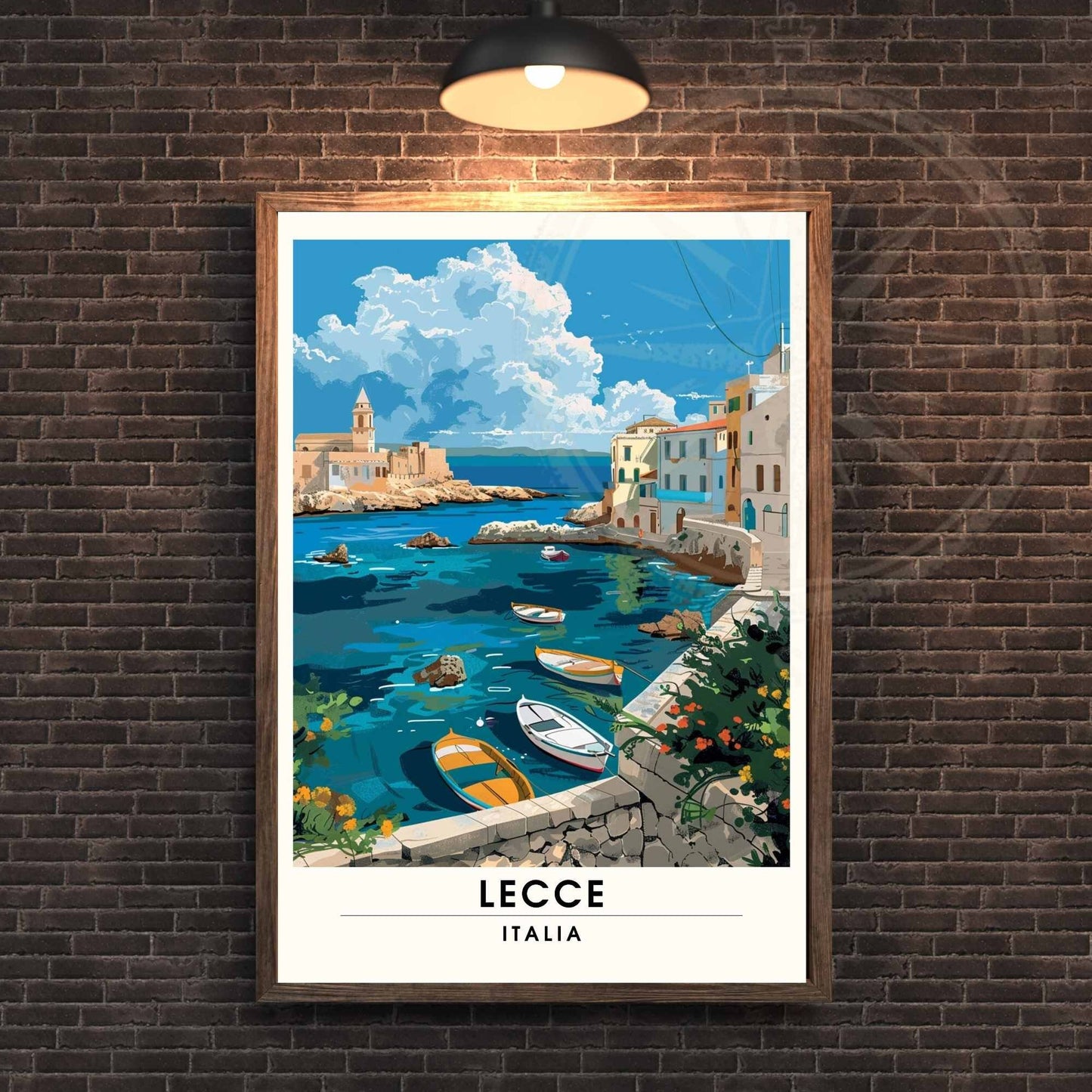 Impression Lecce - Affiche de voyage Lecce, Italie - Lecce vue sur mer