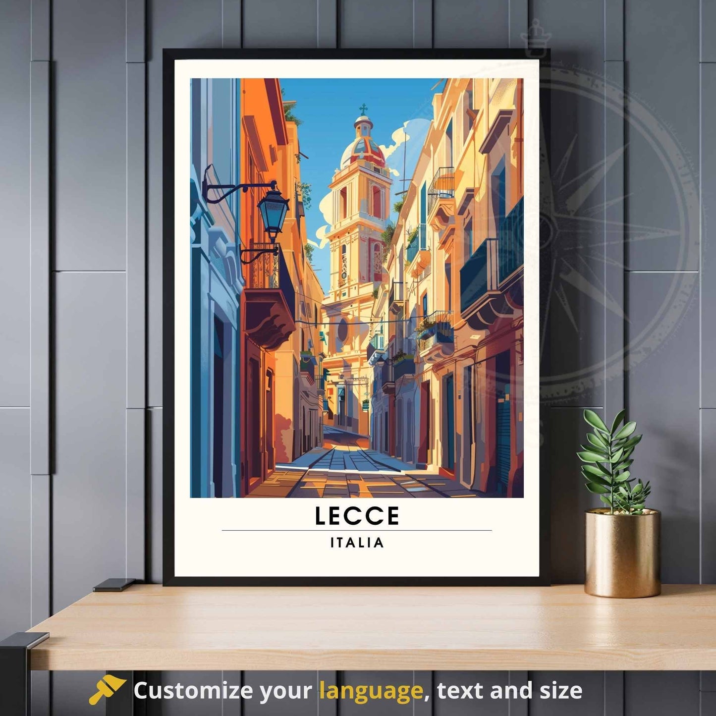 Impression Lecce - Affiche de voyage Lecce, Italie - centre ville historique de Lecce