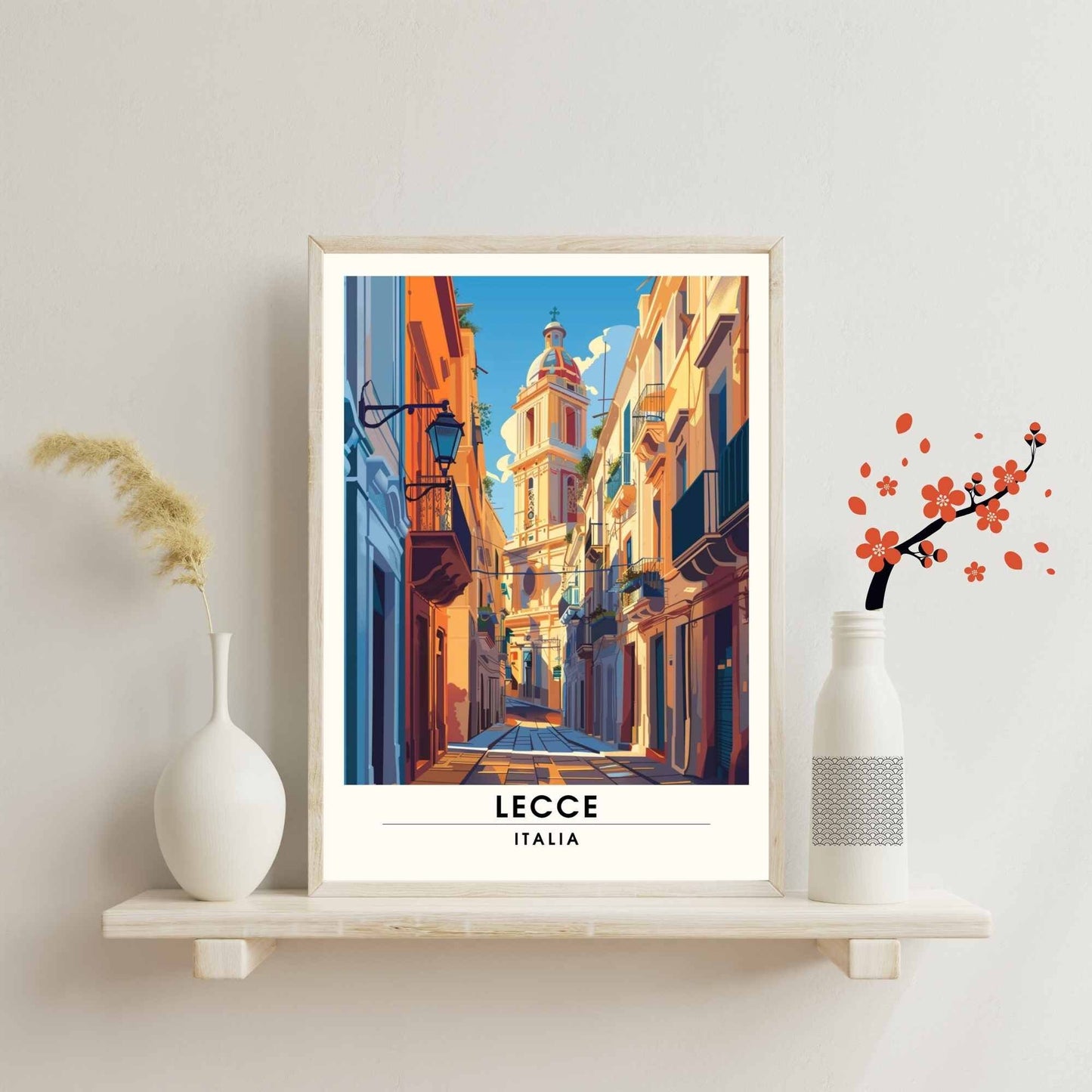 Impression Lecce - Affiche de voyage Lecce, Italie - centre ville historique de Lecce