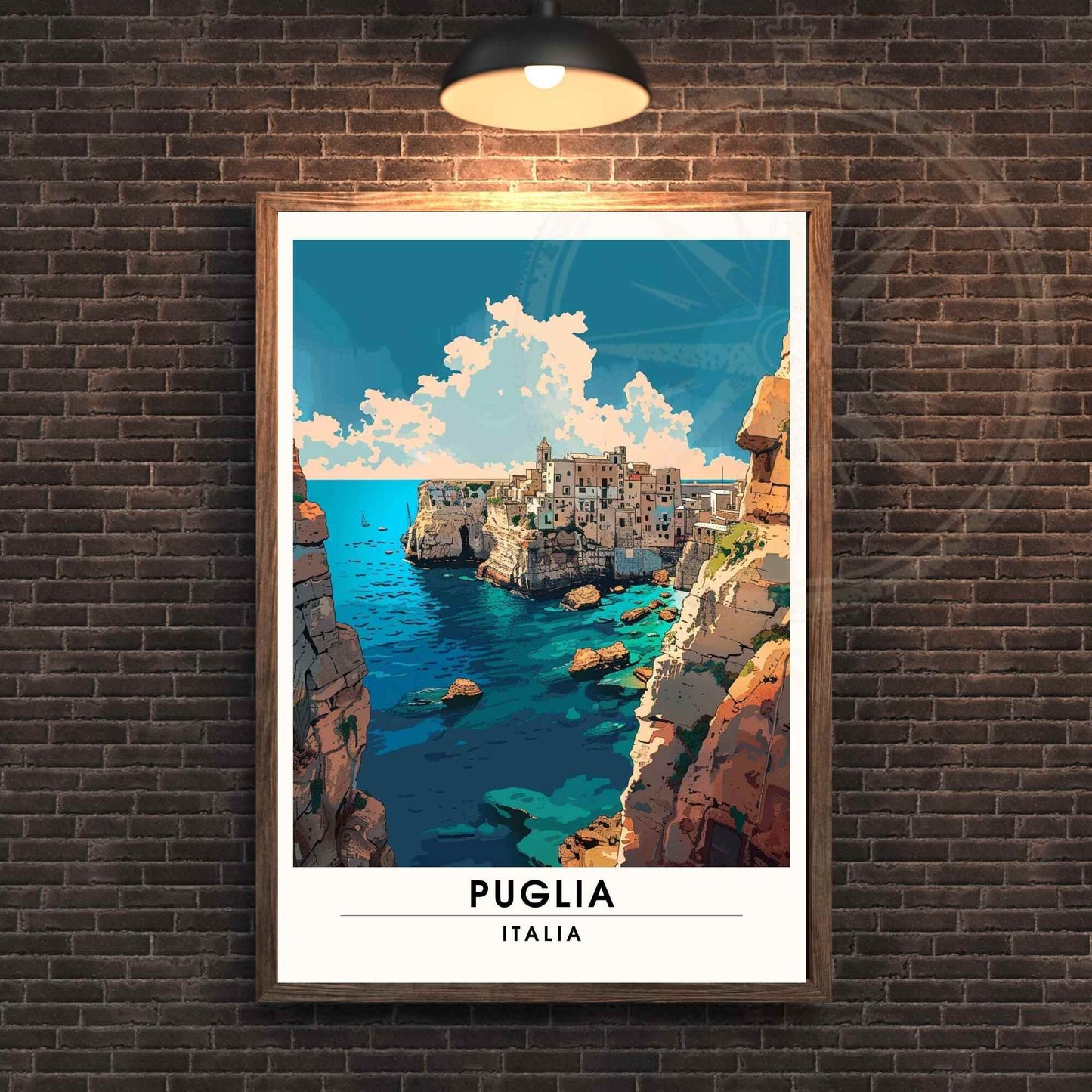 Affiche de voyage Pouilles - Poster Pouilles, Italie - Vue sur la mer