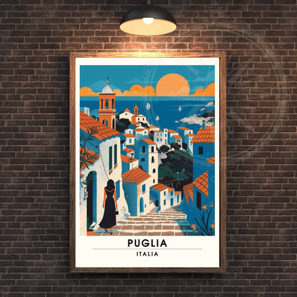 Impression de voyage Pouilles - Poster Pouilles, Italie - Affiche village italien