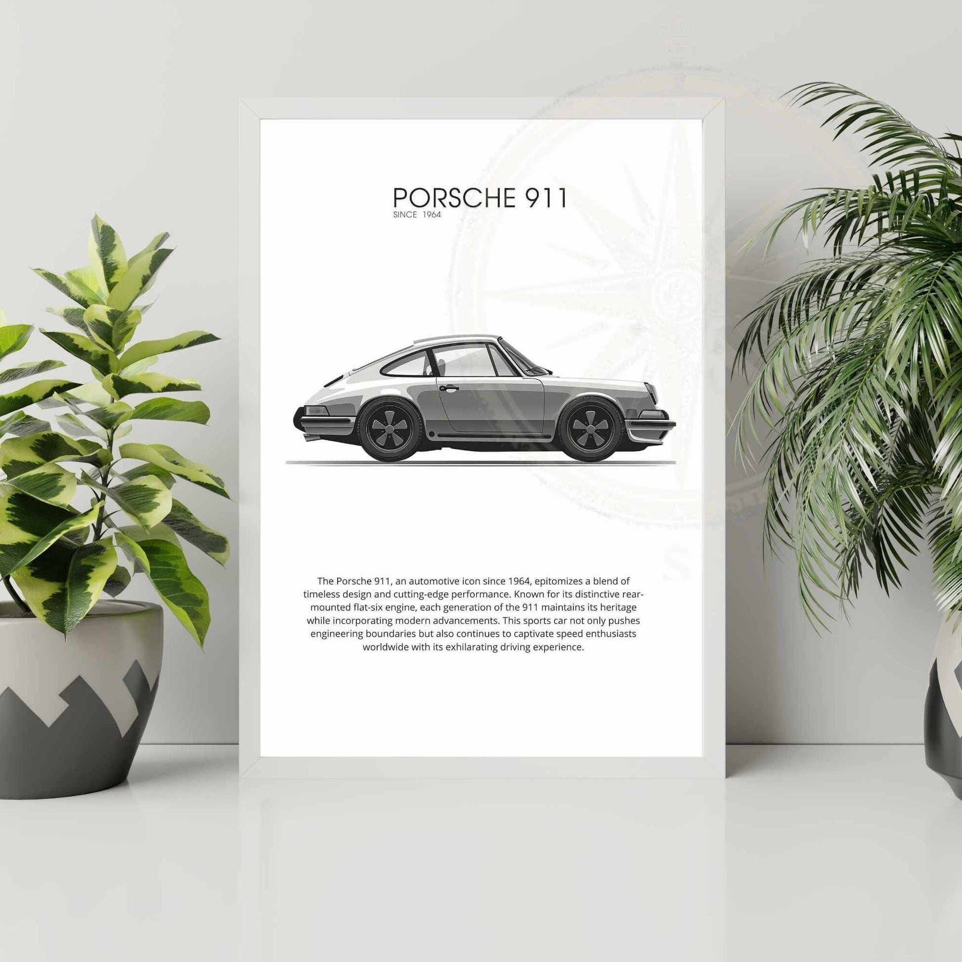 Affiche Porsche 911 | impression Porsche 911 | Porsche 911 en noir et blanc