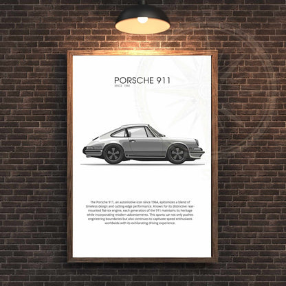 Affiche Porsche 911 | impression Porsche 911 | Porsche 911 en noir et blanc