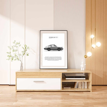 Affiche Porsche 911 | impression Porsche 911 | Porsche 911 en noir et blanc