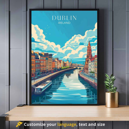 Affiche Dublin | Affiche de voyage Dublin, Irlande | Impression Dublin | Cadre Dublin