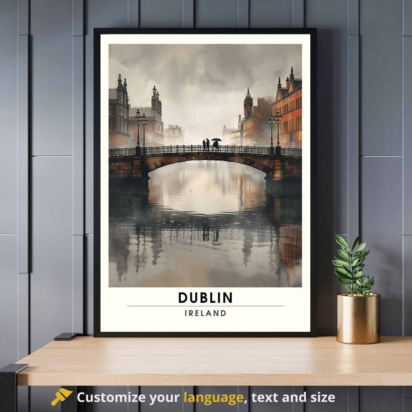 Affiche Dublin | Affiche de voyage Dublin, Irlande | Impression Dublin | Un hiver à Dublin