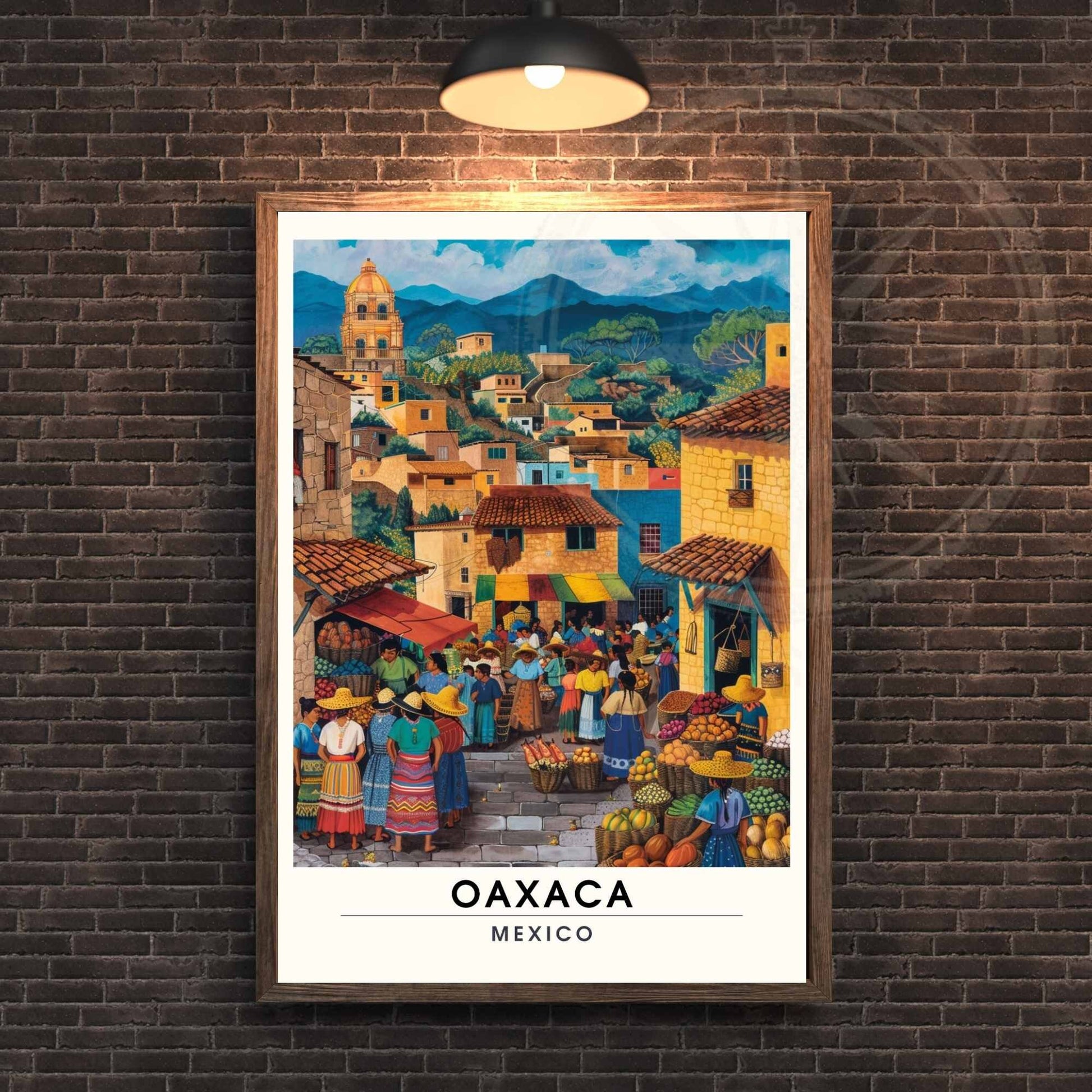 Affiche Oaxaca | Affiche de voyage Oaxaca, Mexique | Impression Oaxaca | marchés d'Oaxaca