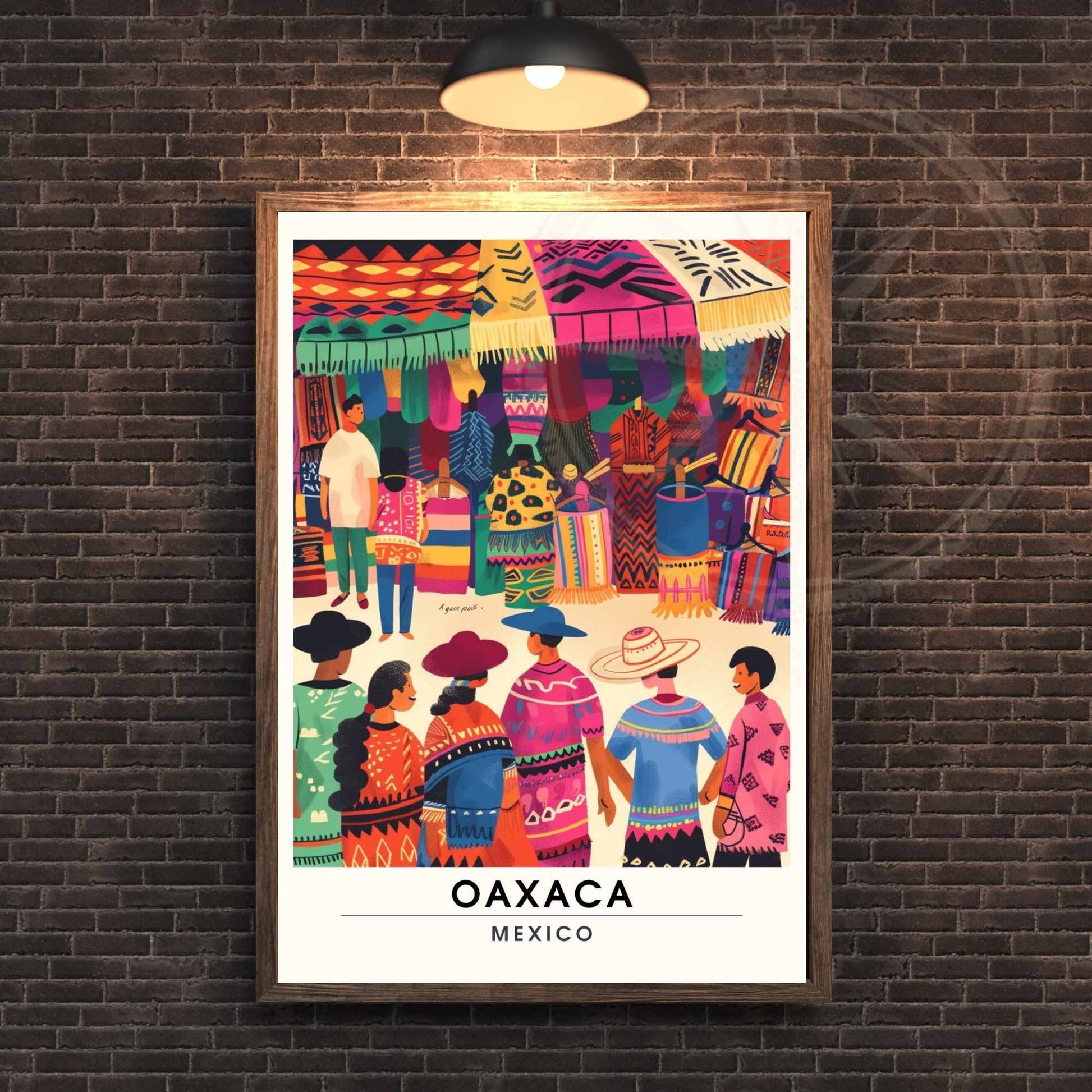 Affiche Oaxaca | Affiche de voyage Oaxaca, Mexique | Impression Oaxaca | balade dans les rues d'Oaxaca