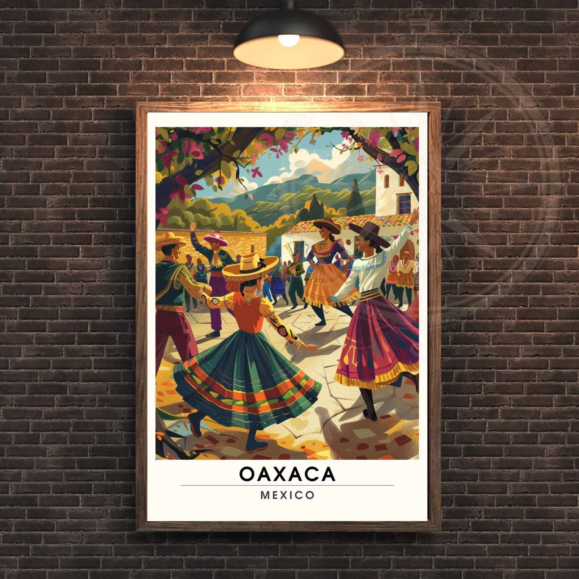 Affiche Oaxaca | Affiche de voyage Oaxaca, Mexique | Impression Oaxaca | festival de la Guelaguetza à Oaxaca