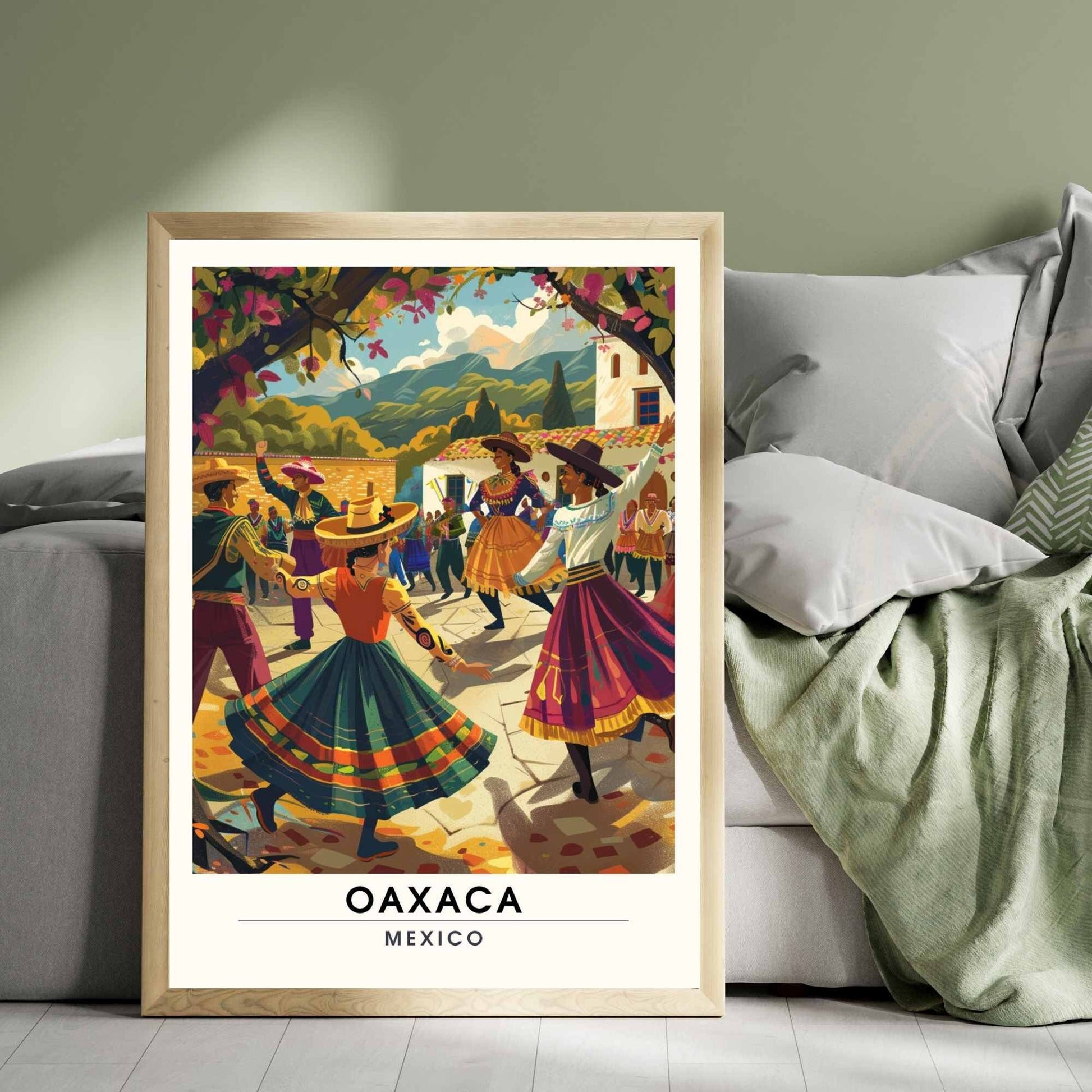 Affiche Oaxaca | Affiche de voyage Oaxaca, Mexique | Impression Oaxaca | festival de la Guelaguetza à Oaxaca