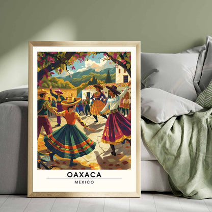 Affiche Oaxaca | Affiche de voyage Oaxaca, Mexique | Impression Oaxaca | festival de la Guelaguetza à Oaxaca