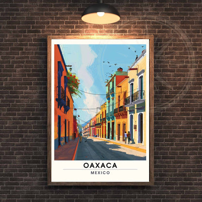 Affiche Oaxaca | Affiche de voyage Oaxaca, Mexique | Impression Oaxaca | rue Alcalá à Oaxaca