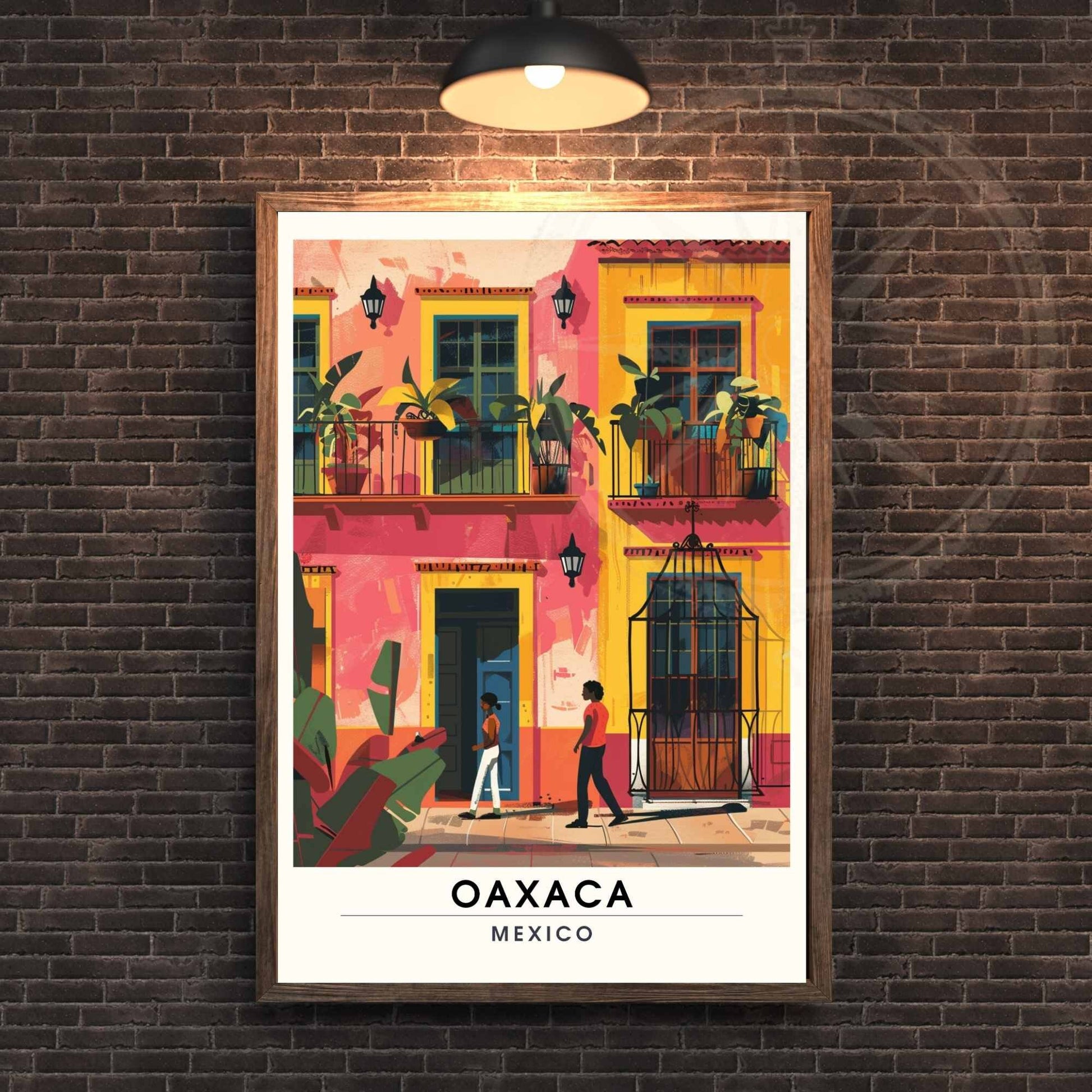 Impression Oaxaca | Affiche de voyage Oaxaca, Mexique | Impression Mexique | rue Alcalá à Oaxaca