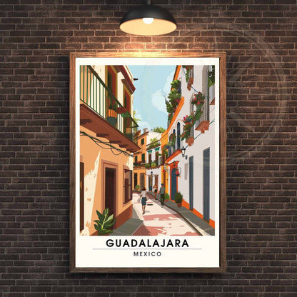 Impression Guadalajara | Affiche de voyage Guadalajara, Mexique | Impression Mexique | Dans les rues de Guadalajara