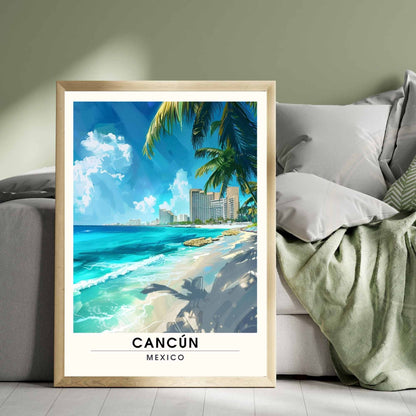 Impression Cancún | Affiche de voyage Cancún, Mexique | Impression Mexique | Plage de Cancún