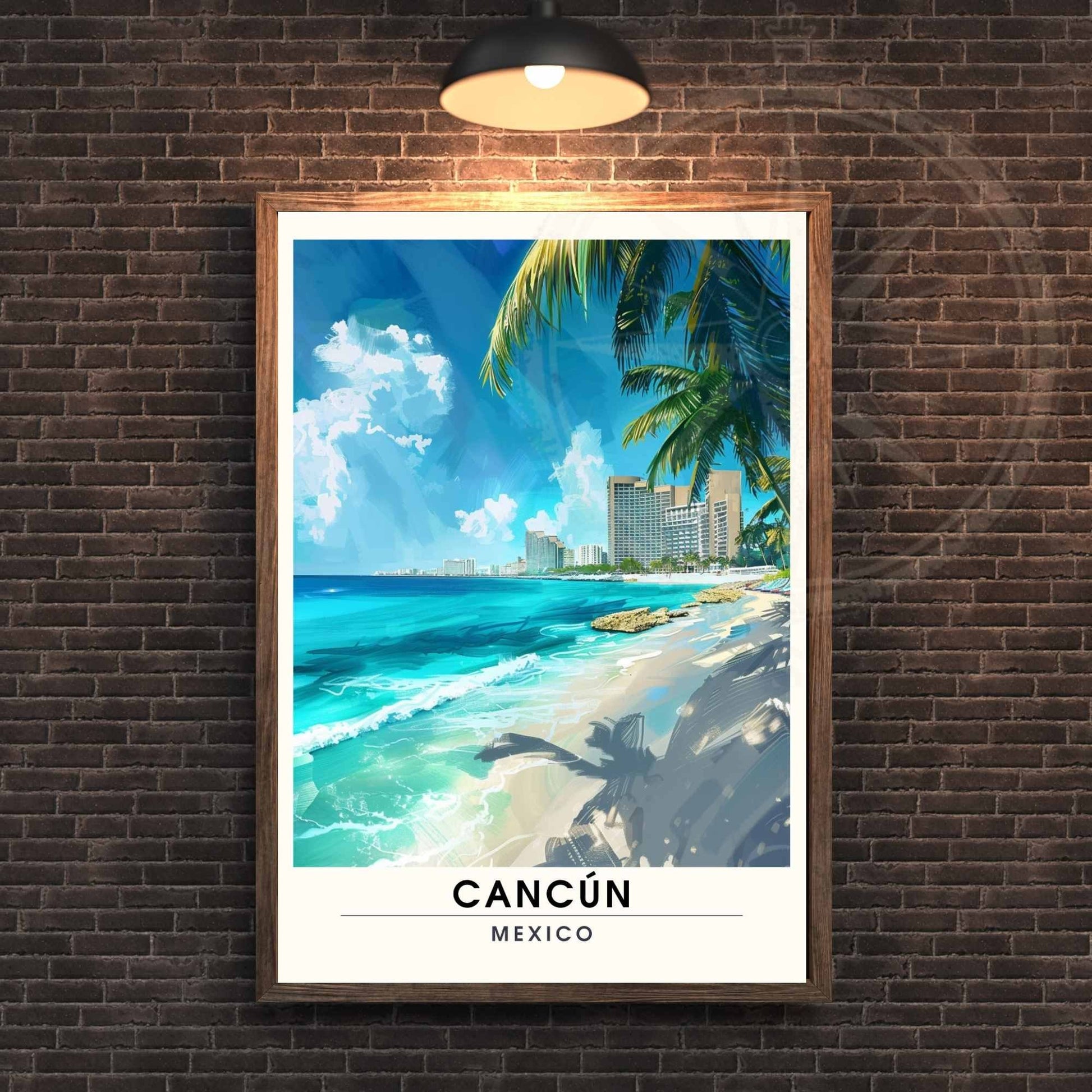 Impression Cancún | Affiche de voyage Cancún, Mexique | Impression Mexique | Plage de Cancún