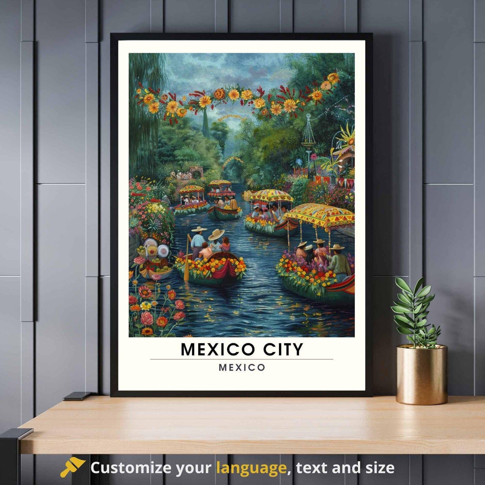 Impression Mexico City | Affiche de voyage Mexico City , Mexique | Impression Mexico City | Xochimilco