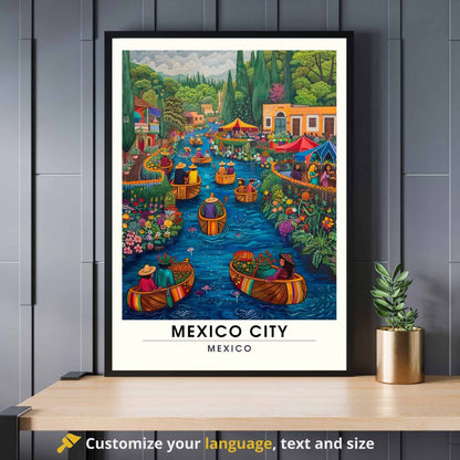 Impression Mexico City | Affiche de voyage Mexico City , Mexique | Impression Mexico City | Xochimilco