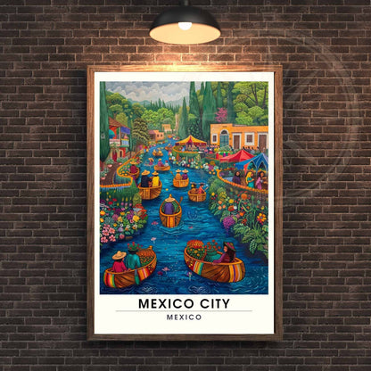 Impression Mexico City | Affiche de voyage Mexico City , Mexique | Impression Mexico City | Xochimilco