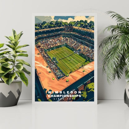 Impression Wimbledon | Affiche Tournoi de Wimbledon | Affiche Tennis - Affiche stade de tennis