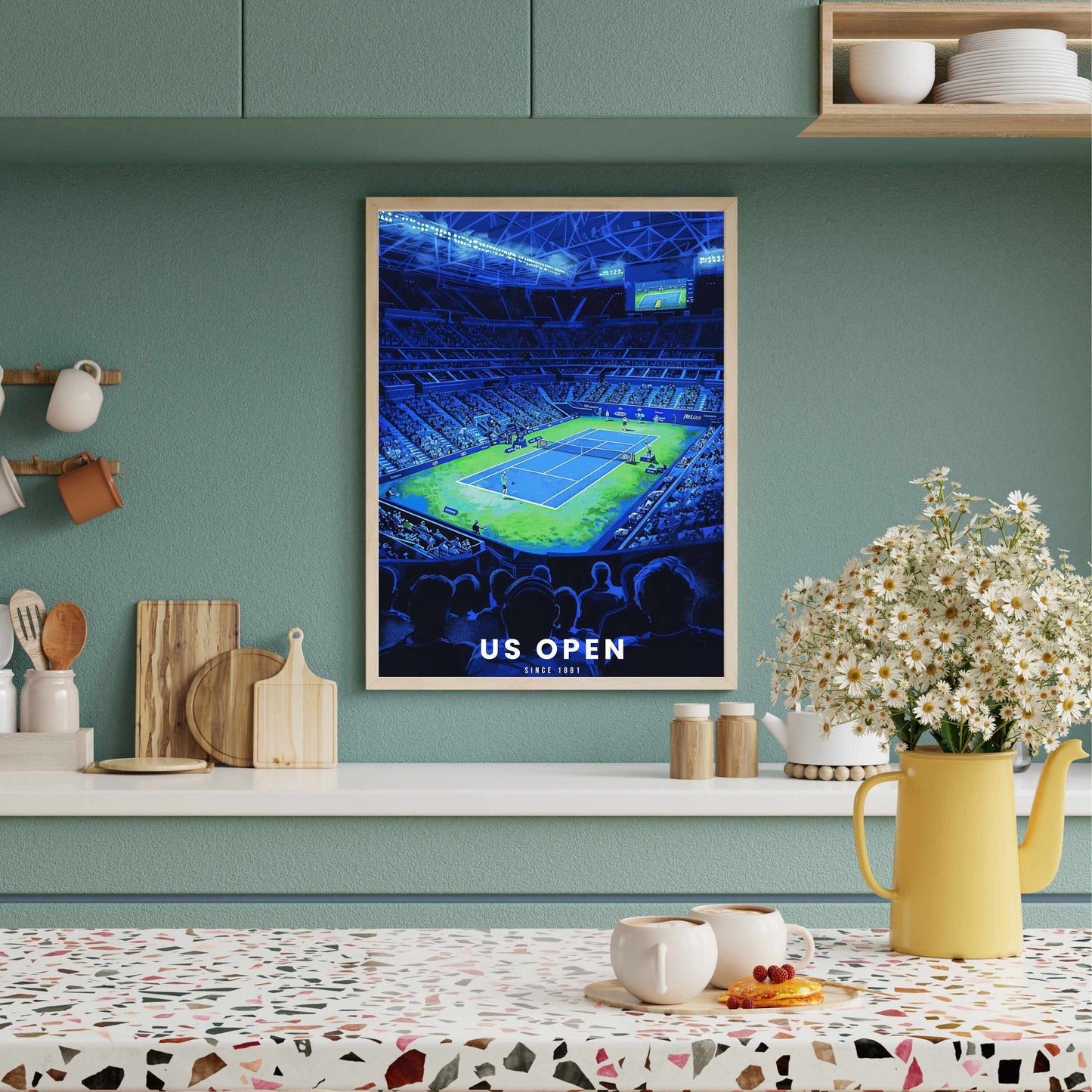 Impression US Open | Affiche US Open, tennis | Affiche Tennis - Vue sur le stade