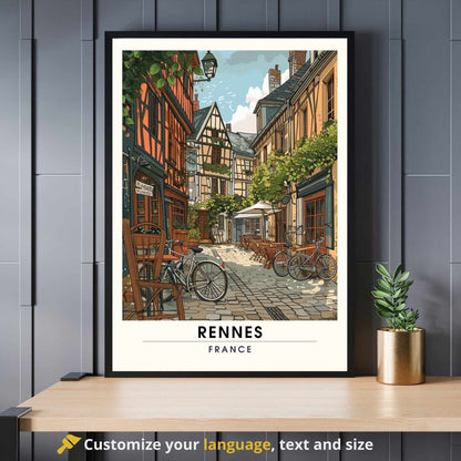 Impression Rennes | Affiche de Voyage Rennes | Impression de Voyage Renne, France | affiche Bretagne